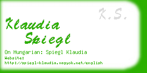 klaudia spiegl business card